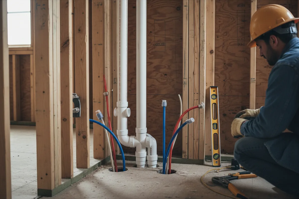 Drain and supply rough-in during Garbage Disposal Repair in Tilton